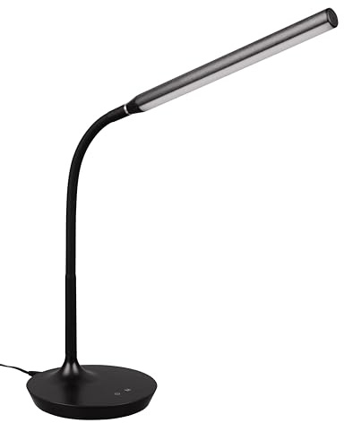 Reality Leuchten LED Tischleuchte Toro R57641102, Kunststoff Schwarz matt, inkl. 5 Watt LED, Touch Dimmer, Lichtfarbe wechselbar, Flexarm