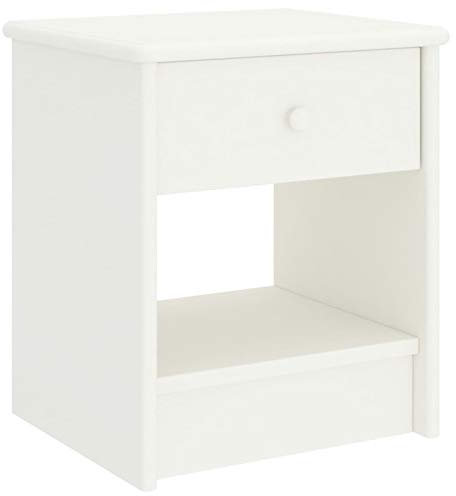 Mengtu Nachttisch Nachtschrank Nachtschränckchen Nachtkommode Möbel Nachtkonsole Nachttisch Sofatisch Beistelltisch Weiß 35x30x40 cm Kiefer Massivholz