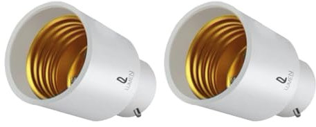 LumenEco B22 to E27 Socket Converter, Socket Adapter, Bayonet to Screw Edison, BC to ES Lamp Base Adapter for LED Bulbs and Incandescent Bulbs and CFL Bulbs - 2 Packs