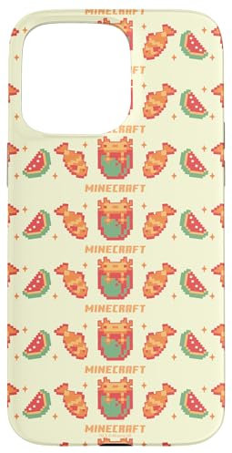 Minecraft Pixelated Axolotl Fish & Watermelon Retro Logo Hülle für iPhone 15 Pro Max