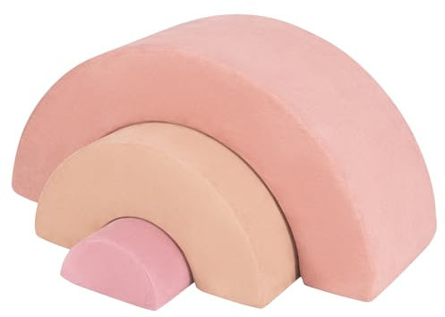 GOPLUS 3 TLG. Softbausteine, Schaumstoff Bausteine, Riesenbausteine aus Schaumstoff, Großbausteine zum Klettern und Krabbeln, für Kinderzimmer oder Spielzimmer (Rosa)