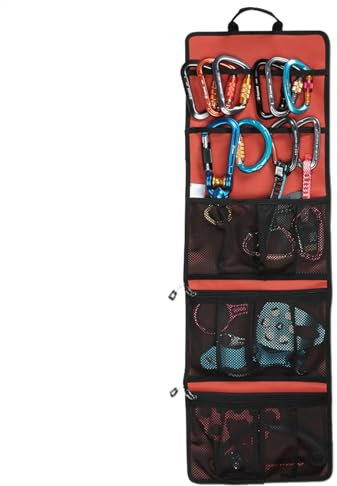 Huvqianu Camping-Taschen für Herren, Werkzeug-Organizer-Tasche, 27 x 19 cm, Krawattenrolle, faltbar, wasserdicht, Kletterausrüstungstasche für Rock, Wandern, Bergsteigen (mehrfarbig), Orange, Refer to