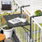 XRRJFYH Tavolino da Balcone Pieghevole Metallo Tavolo da Balcone Ringhiera Tavolino Balcone Appeso Nero, 4 Livelli di Regolazione Dell'altezza