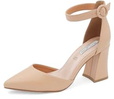 QUEEN HELENA Décolleté con Cinturino Scarpe a Punta Chiusa Casual Eleganti Donna ZM9352 (Nude, Sistema Taglie Calzature EU, Adulto, Donna, Numero, Media, 36)