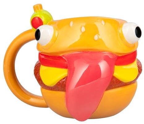 Paladone Fortnite Durrr Mug en forme de hamburger 450 ml, sous licence officielle, tasse à café fantaisie en céramique pour thé, chocolat chaud et plus encore, cadeau pour garçons