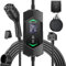 EVJUICION EV Charger Cable Type 2 to 3 Pin Plug, 3kW 6M Electric Car Charger, 6/8/10/13A 3 Pin EV Charger Cable for up to 12H Delayed Start Charging with 2.4″ LED Screen, IP65 Suitable for EVs & PHEVs