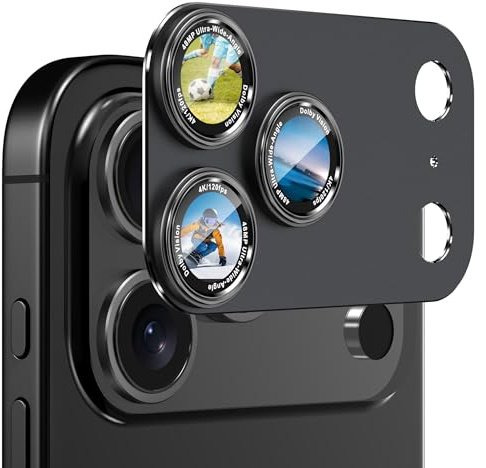 CACOE für iPhone 17 Pro Kameraschutz Linsenschutz,Schwarz | Anti-Kratz, Objektiv Schutzfolie, Kamera Schutz Linsenschutz,Metall 9H+,Kratzfestes,Display Vollschutzabdeckung