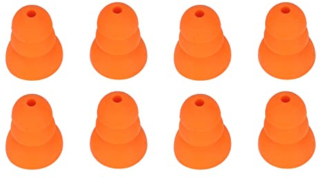 Niiyen 8pcs Silicone Eartips, Noise Reduction Replacement Earplugs, for Se846 Se535 Se215 and Inner Hole 2.0‑3.5mm Earbud Orange