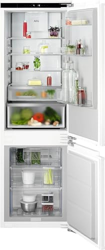 AEG Einbau‑Kühl‑Gefrierkombination 178 cm, flüsterleise 27 dB, Serie 7000 NoFrost KI CoolAssist- automatische Frische ohne Abtauen, EEK A, Kühlen 182 L, Gefrieren 63 L, Zone 0°, Festtür, TC7CS181AF