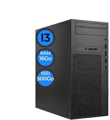 PC Tour Bureau Reconditionné Intel Core 8e Génération | 16 Go RAM | SSD 500 Go | Windows 11 Pro | Écran + Clavier & Souris | Pack Prêt à l’Emploi (Unité Centrale, I3-8e gen)