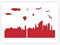 Qbix Den Haag Skyline Plastikschablone - A3 42 x 29,7cm - Skyline Breite 37 cm - wiederverwendbare Schablone - für Malerei, Handwerk, Wände und Möbel (Plastik)