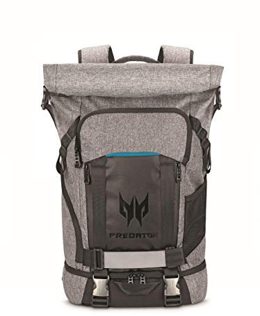 acer Rolltop Backpack, Grey/Teal, 15.6-inch