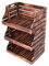 Divero 3er Set Vintage Holzkiste Stapel-Kiste Spielzeug-Box Stiege braun geflammt Aufbewahrung 49x35x25,5cm Obst- und Gemüsekisten-Look
