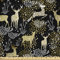 ABAKUHAUS Weihnachten Stoff als Meterware, Oriental Deer, Microfaser Stoff für Dekoratives Basteln, 1M (230x100cm), Gelb Weiß Schwarz