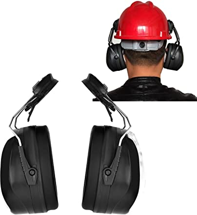 Sonew Schalldichter Ohrenschützer, Schutzhelm Aufsatz, Schutzhelm Ohrenschützer mit weichen Schaumstoff Ohrmuscheln Geräuschreduzierung für Gartenbau