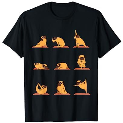 Yoga Mops Meditations Posen - Damen Herren Mops Geschenk T-Shirt