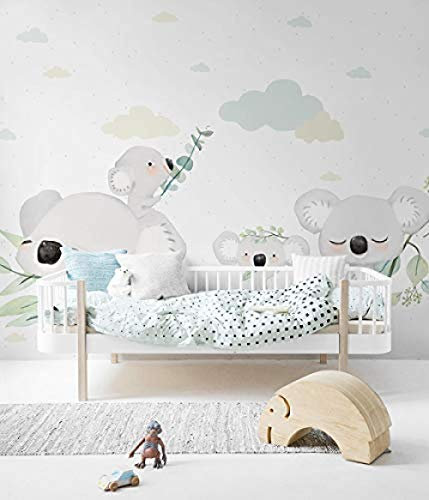 Mural Koala Cartoon Mignon Enfants s Chambre Papier Peint Salon Chambre Simple Moderne TV Fond Papie Papier Peint 3D Salle de séjour Chambre à coucher Salle de séjour Mural murale enfant-200cm×140cm