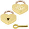 Cadenas Cœur,Mini Cadenas D'amour en Forme avec Clé et Gravure pour Bagage sac à Main Journal Intime Cadeau de St Valentin Or