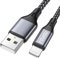 RAVIAD Cable Cargador iPhone, [MFi Certificado] 3M Cable iPhone Carga Rápida Nylon Trenzado Compatible con iPhone 13 12 11 XS MAX XR X 8 Plus 7 Plus 6S 6 Plus 5 5S 5C SE 2020 - Gris