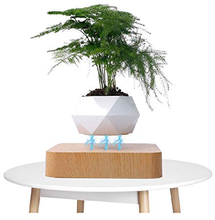 XIMIN Mini Schwebender Blumentopf, japanischer Stil magnetischer rotierender Bonsai Topf für Blumen oder Bonsai, für Zuhause Büro Dekoration (B)