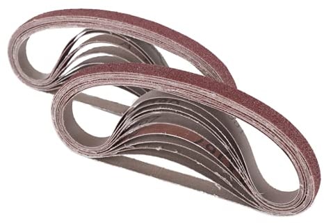 13mm x 457mm Aluminum Oxide Sanding Belts, 40/60/80/120/240/320 Assorted Grits Sanding Belt for Belt Sander (24 Pack)