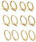 JSDDE 12 Stücke Chirurgenstahl Creolen Ohrringe Set Klappcreolen Fake Plugs Ohrpiercing Helix Knorpel Stab Hoop Ring Ohrstecker Huggie Kreolen Ohrringe 6-16mm (Gold)