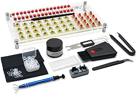 RunJRX 32 Switches Acrylic Lube Station Tester Opener for Gateron Cherry Invyr TTC DIY Custom Mechanical Keyboard Keycap Switch Puller