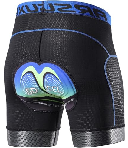 Lixada Radlerhose Herren mit Sitzpolster 5D Gepolsterte Fahrradhose kurz Atmungsaktive Elastizität Schnelltrocknende Stoßfeste Herren Fahrrad Hosen Radhose