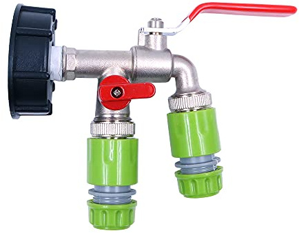 Hsthe Sea Adattatore per serbatoio IBC Adattatore per scarico serbatoio tote IBC S60X6 Raccordo per rubinetto IBC con valvola da 12 mm Raccordo rapido per tubo flessibile