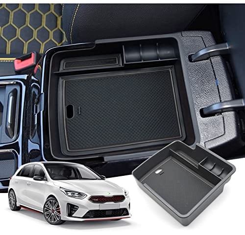 GAFAT 2018-2024 2025 Ki-a Ceed SW GT Proceed GT/XCeed GT Mittelkonsole Aufbewahrungsbox Armlehne Organizer Tray Mittelarmlehne Handschuhfach, Kompatibel mit Kia Ceed XCeed Zubehör (Schwarz 1)