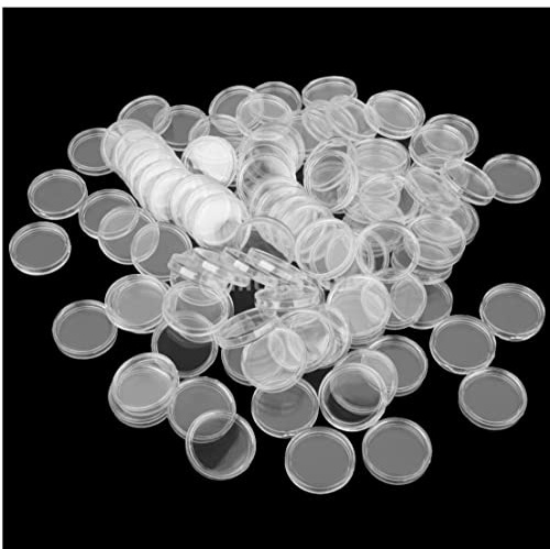 Zonster Capsules Porte-pièces en Plastique 26mm Capsules Conteneur À Monnaie Ronde pour Collection Pièces Monnaie Accessoires