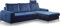 WFL GROUP Ecksofa Schlafsofa mit Bettkasten - Sofa Couch Ecksofa mit Schlaffunktion Bettfunktion L-Form mit Ottomane - Rechts - Dunkelblau