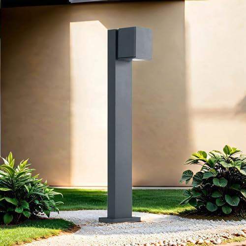 Licht-Erlebnisse Stehleuchte außen Garten IP44 Anthrazit 80 cm GU10 Modern Aluminium Wegeleuchte Außenlampe