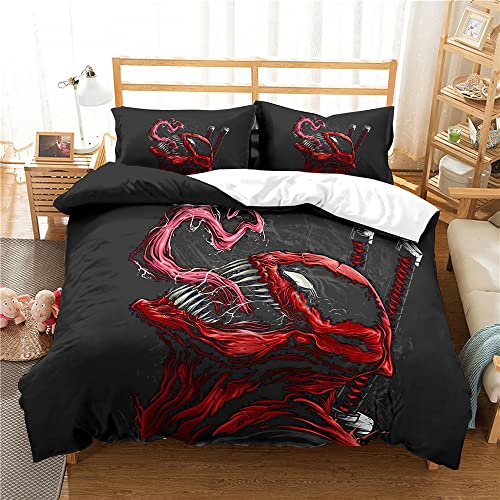 CHAOSE Bettbezug Double Size Movie Venom Bettwäsche-Set, 100% Baumwolle, Wendbare Bettbezüge Mit Kissenbezügen (Gift 03,135 x 200 cm)