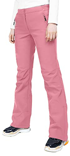 33,000ft Damen Skihose Outdoorhose Wasserdicht Winddichte Softshellhose Warme Gefütterte Trekkinghose Atmungsaktive Schnelltrocknende Thermohose Wanderhose Winter Ski Pants Women Rosa 40 * 31L