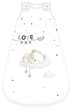 Herding Baby Best Baby-Schlafsack Sleeping Little Bear, Bär-Motiv, 90 x 45 cm, Seitlich umlaufender Reißverschluss und Druckknöpfe