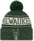 New Era NBA-Mütze für Erwachsene, Unisex, offizielle Sportstrickmütze mit Bommel, Milwaukee Bucks, Einheitsgröße