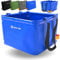 BERGTIGER® Faltschüssel Camping 18L / 21L mit EXTRA GRIFF I Faltbare Outdoor Spülschüssel & Spülwanne I Waschschüssel faltbar zum Abwaschen I robustes Camping Zubehör (Royalblau/Orange - 21 Liter)