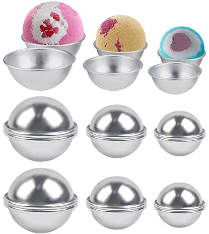 Badeformen,15 Stück Seifenform Bath Bomb Molds Badebombe Formen DIY Metall Handwerk Ball Badebombe Formen Badebombe Basteln Formen für DIY Handwerksbetriebe Machen Zubehör (3 Größen)