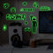 YEELIKE Gamer Wandtattoo Junge Selbstklebend Leuchtsticker Gaming Kinderzimmer Wandtattoo Game Zone Wandbild für Boy Schlafzimmer DIY Dekoration Geeignet Wanddekoration Home Kunst Wandposter…