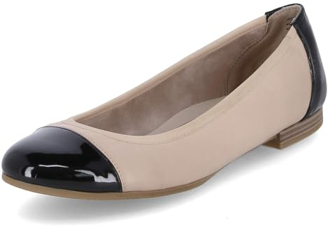 Tamaris Damen Klassische Ballerinas, Frauen Flats,TOUCHit-Fußbett,Ballet-Flats,Ausgehschuhe,Abendschuhe,Slip-ons,Ballerinen,Nude Comb,38 EU