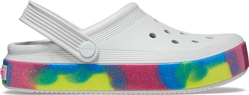 Crocs Off Court Glitter Band Kids Clog 209714-1FS, Childrens slides, White, EU