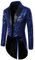 Alvivi Herren Zirkus Kostüm Zirkusdirektor Uniform Pailletten Frack Jacke Mantel Glitzer Blazer Show Tanzkostüm Mottoparty Outfits Blau M