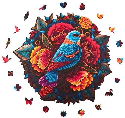 Milliwood Holzpuzzle - Beauty of Balance - 206 Teile - Puzzle Tiere ab 8 Jahren - Mandala Puzzle für Erwachsene und Kinder - Jigsaw Puzzle aus Holz 32x32 cm - Puzzle Puzzle Natur mit Holz Geschenkbox