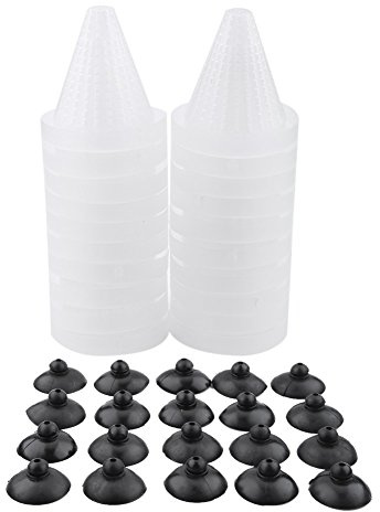 20 Stück Aquarium-Nematoden-Futterspender, 7 cm Lebender Blutwurm, Kunststoff, Kegelförmig, Becherförmig, Korb-Futterspender, Aquarium-Kegel-Futterspender,Automatische Futterspender