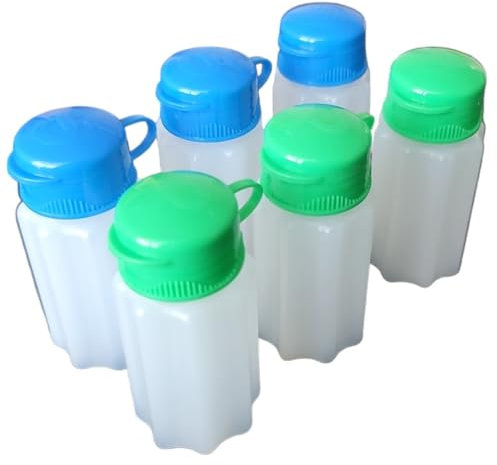 Handy Housewares Robustes Camping-Salz- und Pfefferstreuer-Set aus Kunststoff, mit Klappdeckel, Blau und Grün, 3 Paar