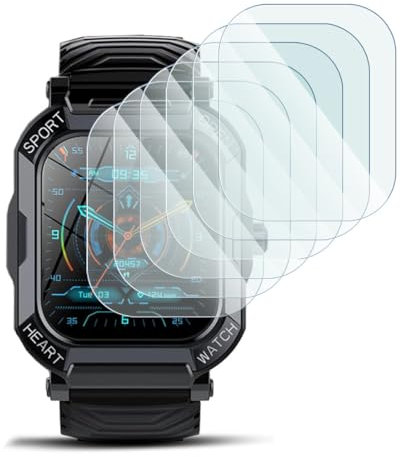 KARYLAX - [Pack x6 Protection Écran en Verre Flexible, dureté 9H Anti-rayures, Film Protecteur compatible pour OUKITEL BT20 (2023) Montre Connectée 1,96 Pouces