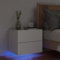 Homgoday Wand-Nachttisch mit LED-Leuchten Nachttisch Hängend Wandschublade Wandboard Nachttischschrank Nachtkommode Weiß 50 x 39 x 41 cm