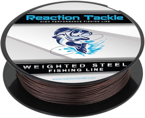 Reaction Tackle Lenza pesata in acciaio inox per pesca a traina, 20,4 kg, filo da pesca ponderato di alta qualità, 20,4 kg