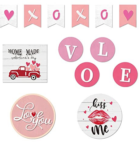 Bandeja Llaves Recibidor Barato Decoración de bandejas en capas para el día de San Valentín Decoración de enanos para el día de San Valentín Suministros de escritorio Bandejas (Red, One Size)